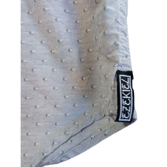 Ezekiel  100% Cotton Button Down Mens Shirt Size M Short Sleeve Silver - Picture 5 of 8